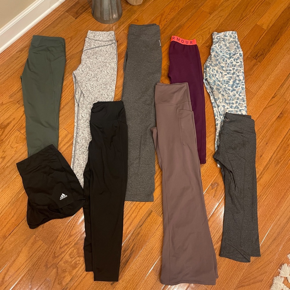 Women's Gymshark Avia Calia Adidas Athletic Workout Leggings Shorts Bundle Lot